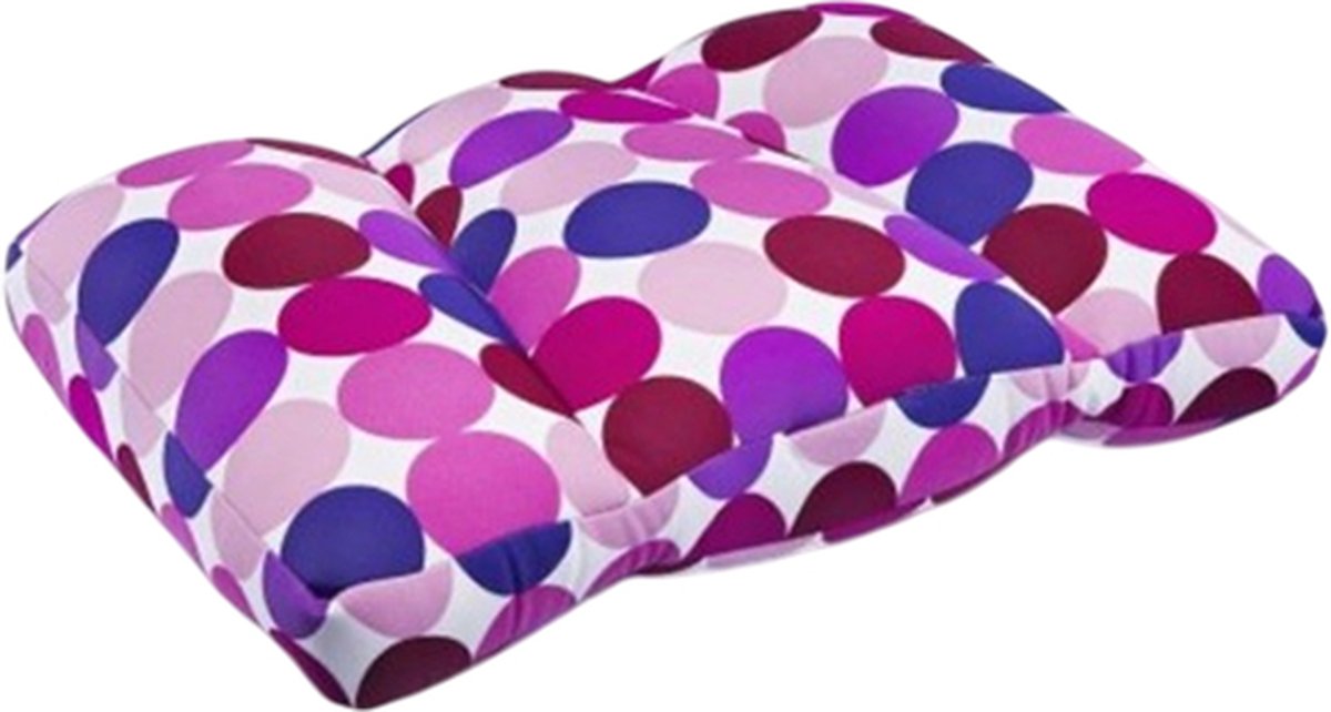 Kuschelmaxx hoofdkussen - tegen nekklachten - Violet design - Stevig en zacht kussen met mooie print. Gevuld met microgranulaat, vormvast en wasbaar. Ideaal voor op de bank, bed of op reis. Afmeting 60 x 40 cm. 3 zones