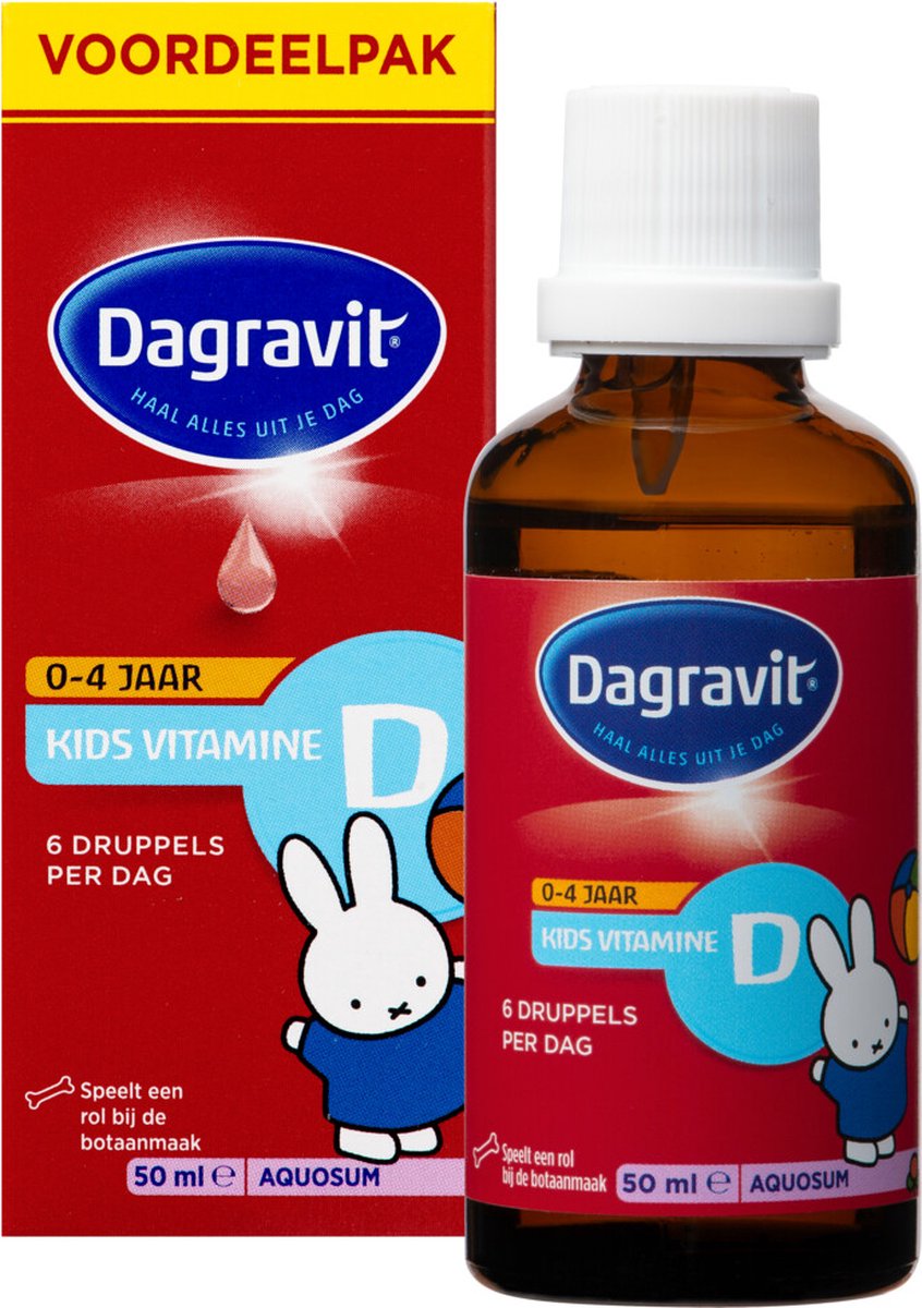 Dagravit Vitamine D Aquosum Druppels Kids - 4 x 50 ml - Voordeelverpakking
