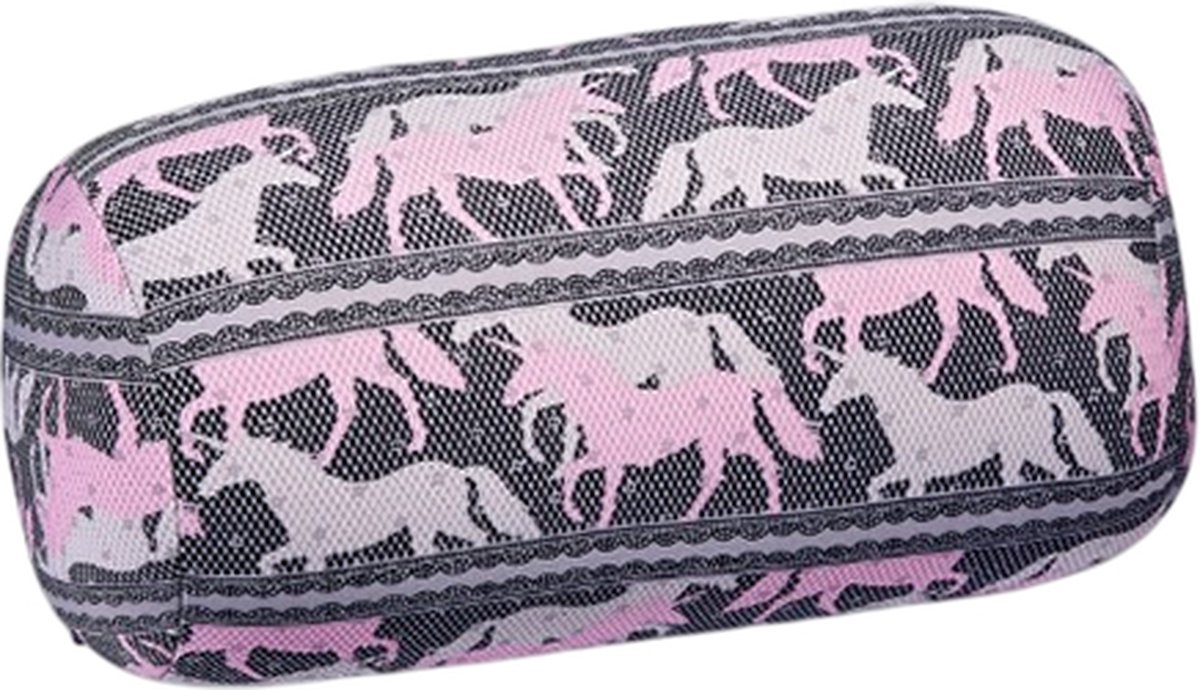 Kuschelmaxx Rolkussen - Sierkussen Rond Cilinder 17 x 33 cm - Einhorn-design - Stevig en zacht - Mooie print - Gevuld met microgranulaat - Vormvast & Wasbaar - Ideaal voor op de bank, bed, auto of op reis - Inclusief Wasnet