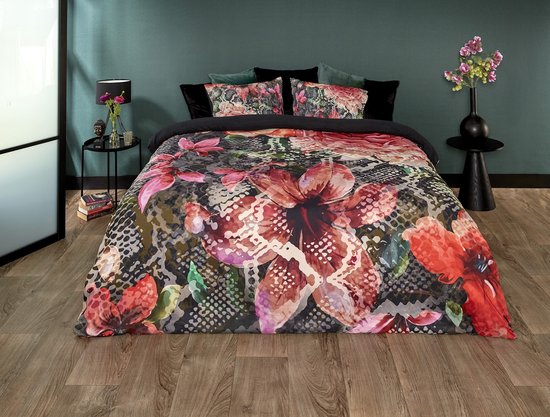 Senzai Snakeflower Dekbedovertrek - Lits-jumeaux - 240x200/220 cm - Zwart van Senzai — afbeelding 4
