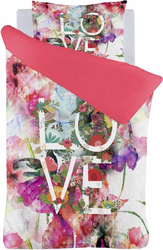 Senzai Love Dekbedovertrek - Eenpersoons - 140x200/220 cm - Fuchsia