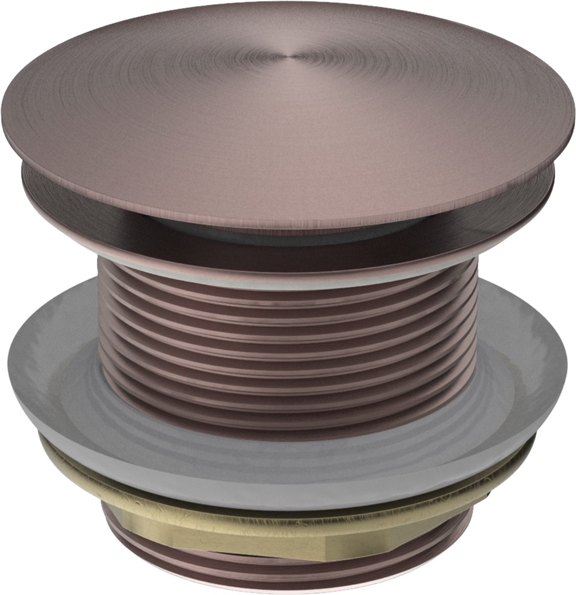 Owen & Finch Bad Afvoerplug (Clickwaste) – Geborsteld Satijn Brons | Brushed Satin Bronze | Rosé Gold PVD – Luxe Messing Klikplug voor Bad
