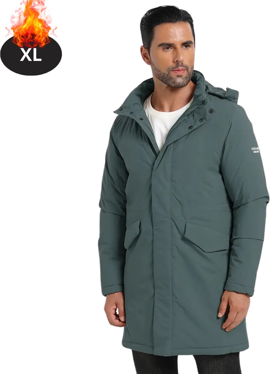 Nivard Winterjas Parka Heren Winter Jas Volwassen Stijlvol Groen