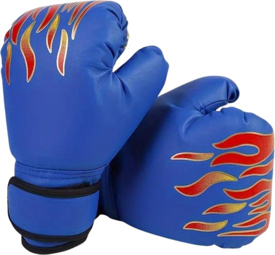 Opblaasbare bokshandschoenen - blauw - 32 cm - kickbox handschoenen in