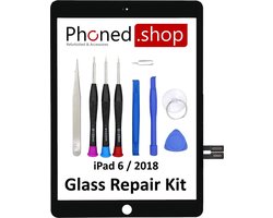 Phoned® Scherm Reparatiekit geschikt voor Apple iPad 6 / 2018 / A1893 / A1954 Hoge Kwaliteit Digitizer Scherm Display Glas Touchscreen | Inclusief Tools | 9,7 inch | Zwart | Inclusief Handleiding | Phoned