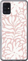 Coque de téléphone compatible avec Samsung Galaxy A52 5G - Fleurs - Motif - Rose - Wit - Coque de téléphone en Siliconen Coque de téléphone