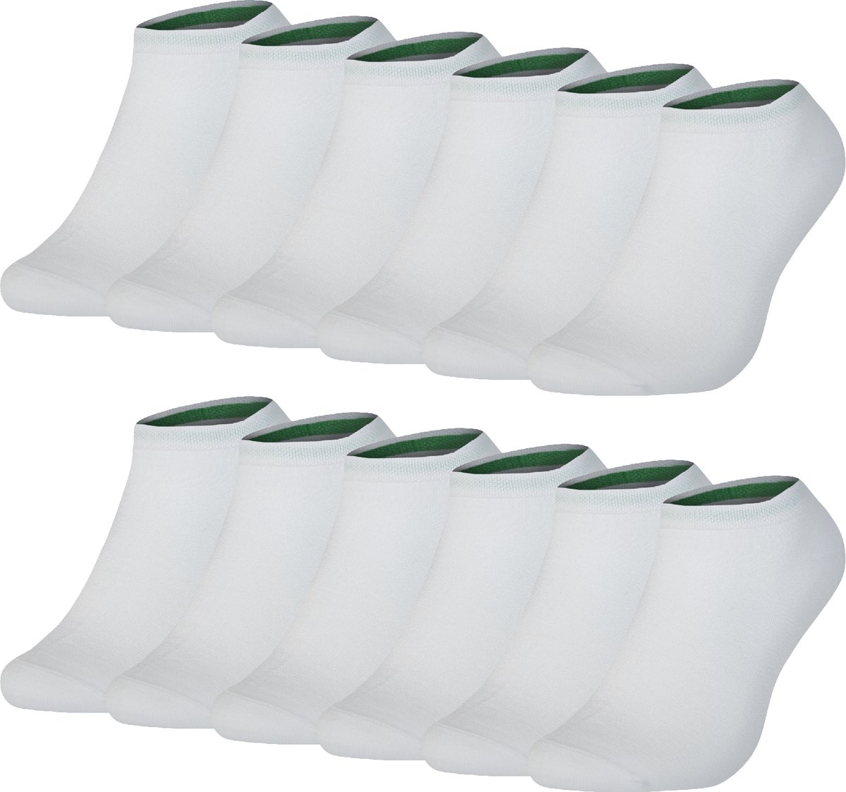 Bamboe Enkelsokken Naadloos - 12 paar - Unisex - Wit - Maat 41-46 - Bamboe Sokken