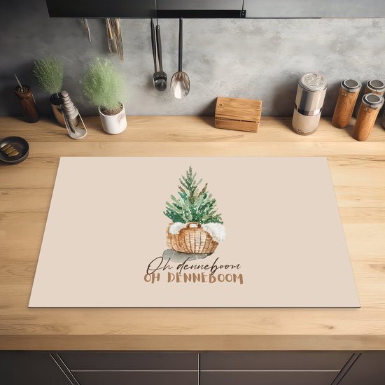 KitchenYeah® Inductie beschermer 81x52 cm - Oh denneboom oh denneboom - Kerst - Spreuken - Quotes - Kookplaataccessoires - Afdekplaat voor kookplaat - Inductiebeschermer - Inductiemat - Inductieplaat mat