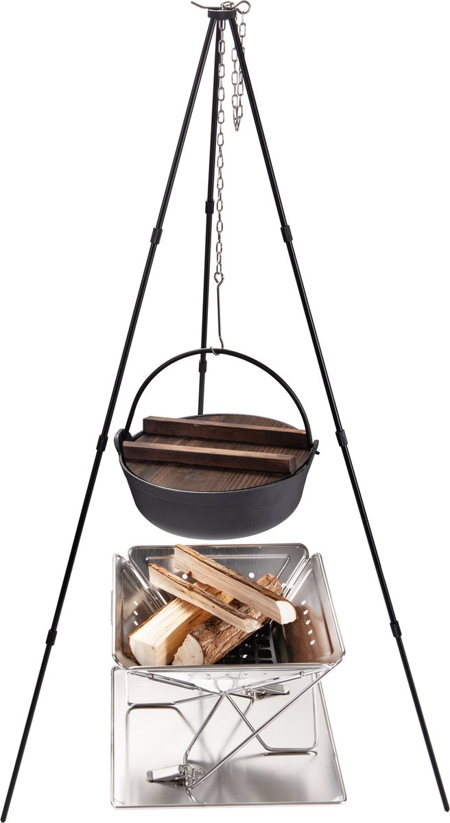 Campingmoon Driepoot 105 cm – Kookdriepoot met Ketting & Draagtas – Voor Kampvuur, BBQ en Dutch Oven (15 kg) — afbeelding 2