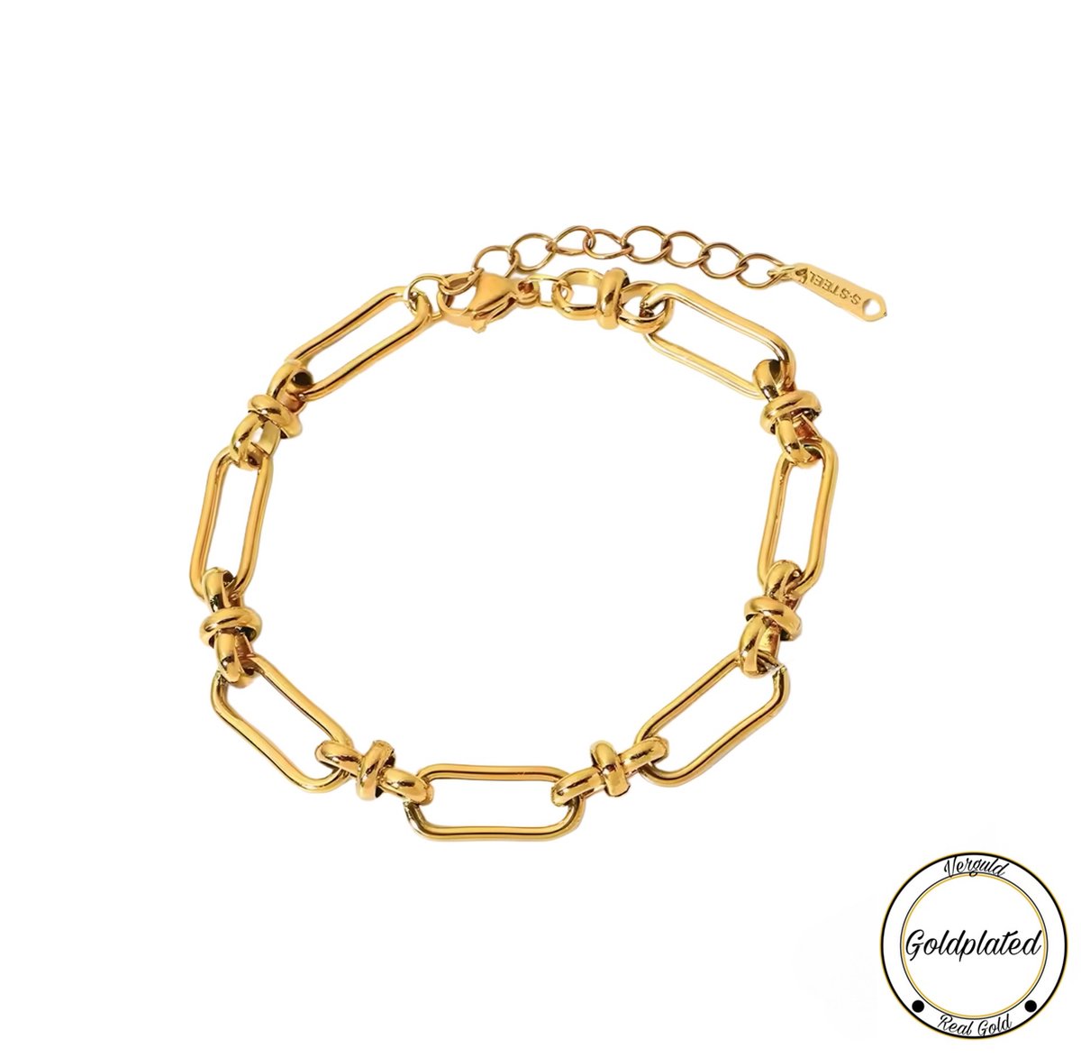 Borasi Schakel Armband Goudkleurig | Goldplated | Dames Sieraden | Dames Armbanden | Sieraden | Armbanden |