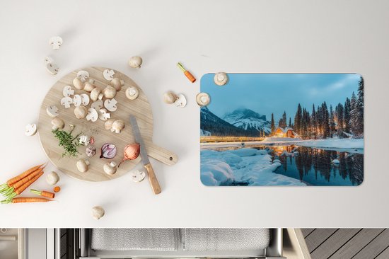 Sets de table - 6 pièces - 45x30 cm - Set de table en plastique - Paysage d'hiver - Nature - Maison - Montagnes - Neige - Dessous de plat - Décoration de table - Accessoires de décoration de table de cuisine