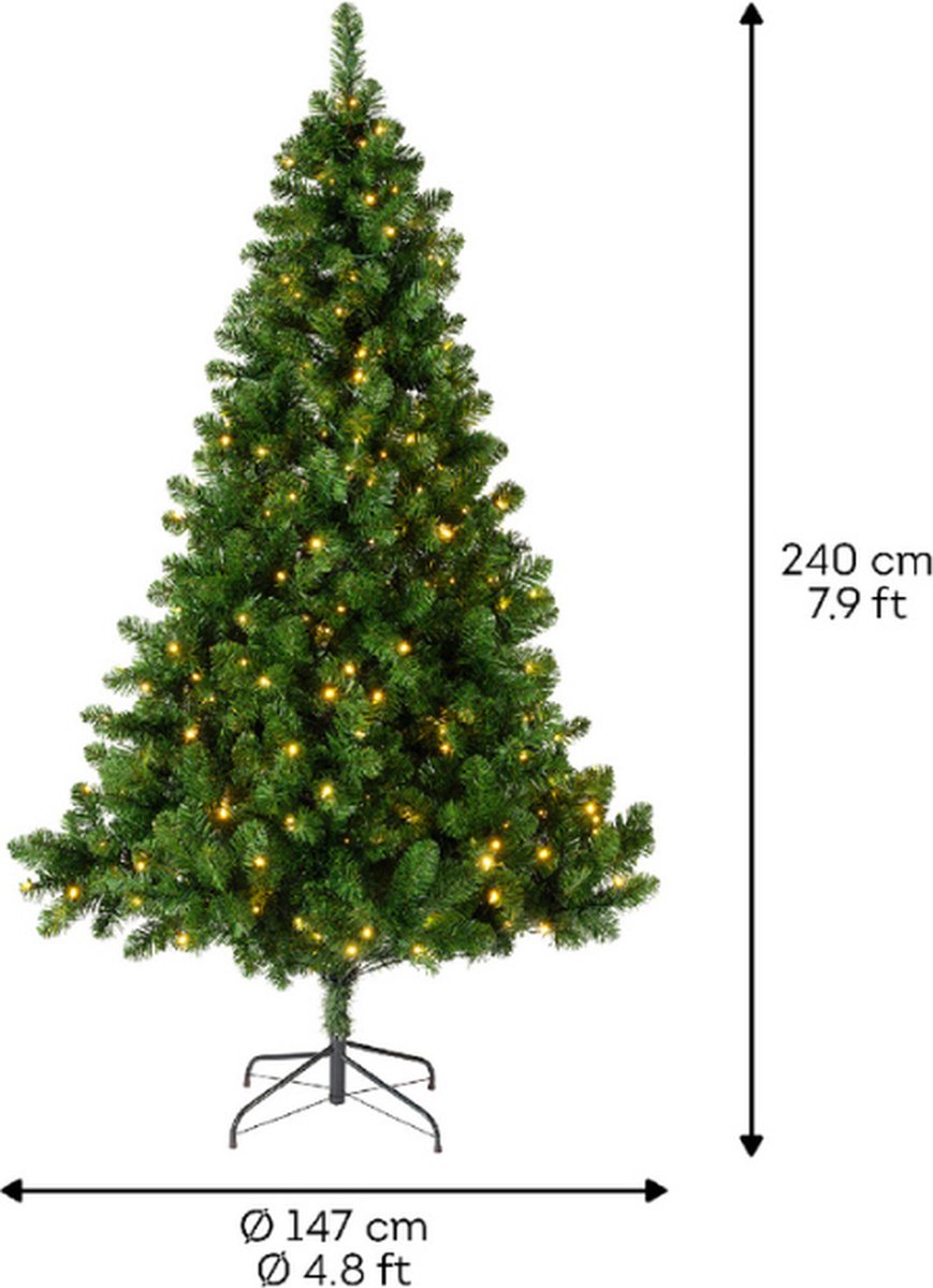 Everlands - Imperial Pine - Kunstkerstboom 240 cm hoog - Met energiezuinige LED lampjes – foto 4