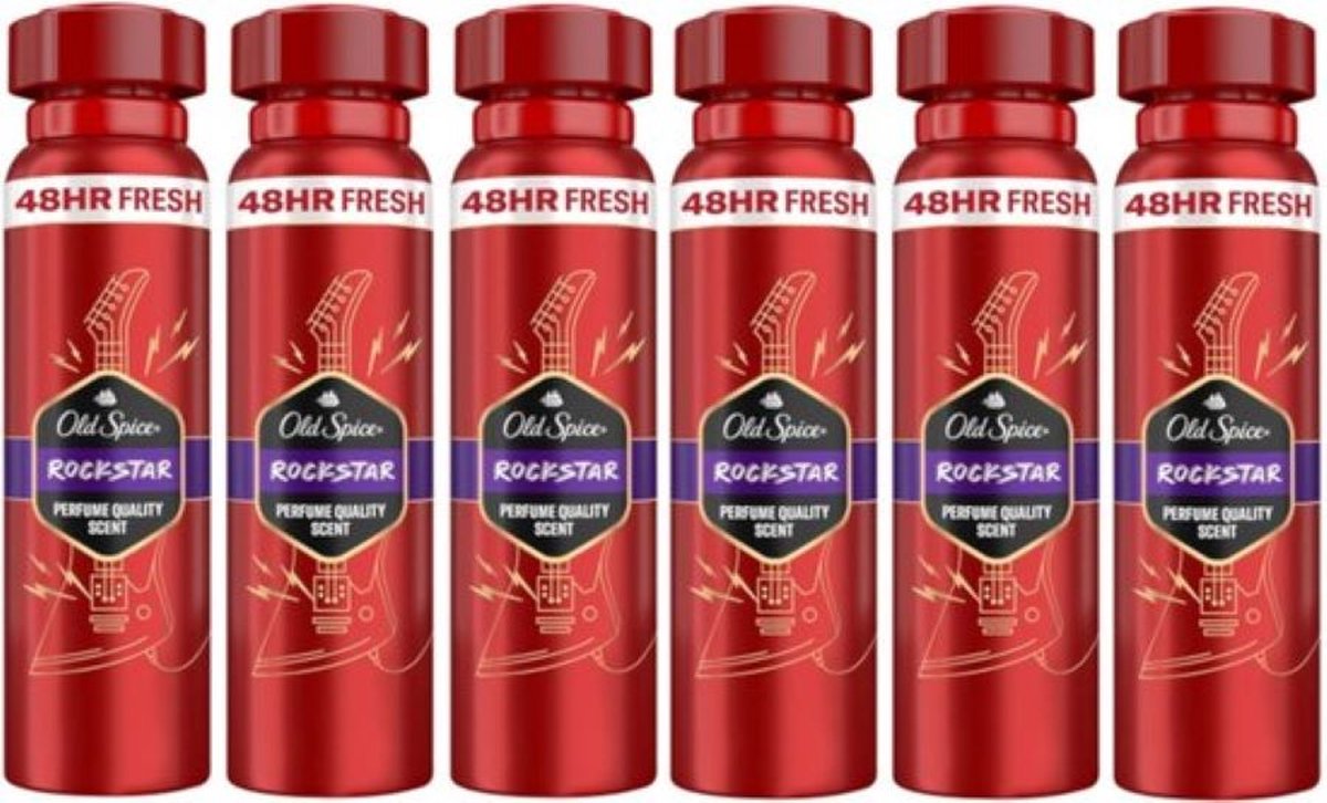 Goedkoopste Old Spice Deo Spray Rockstar - Voordeelverpakking 6 x 150 ml