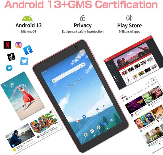 Elementkey Ai-8 Pro TAB8 - Tablette Android 8 pouces | 128 Go de stockage, 8 Go de Ram - Wi-Fi, Bluetooth 5.2 | Puissant et portable
