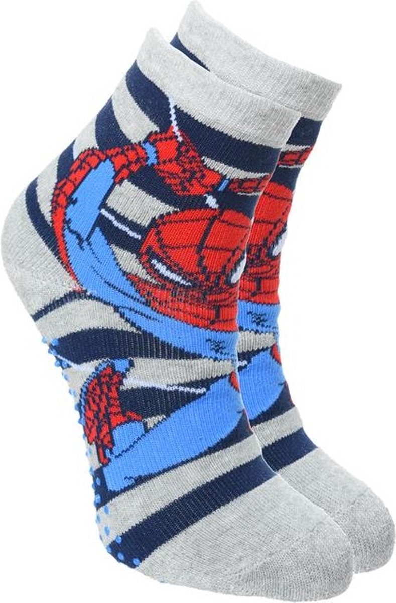 Spider-Man - antislip sokken Spiderman - grijs - maat 23/26