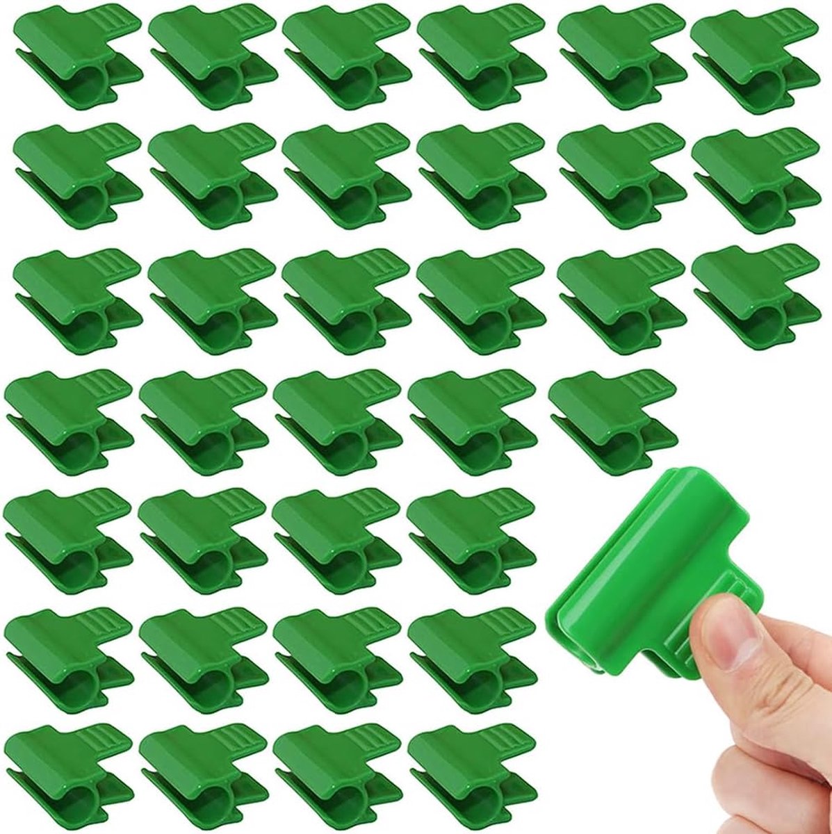 Goedkoopste JGS ® Set van 35 Groene Kas Klemmen voor Planten en Netten met Sterke Grip