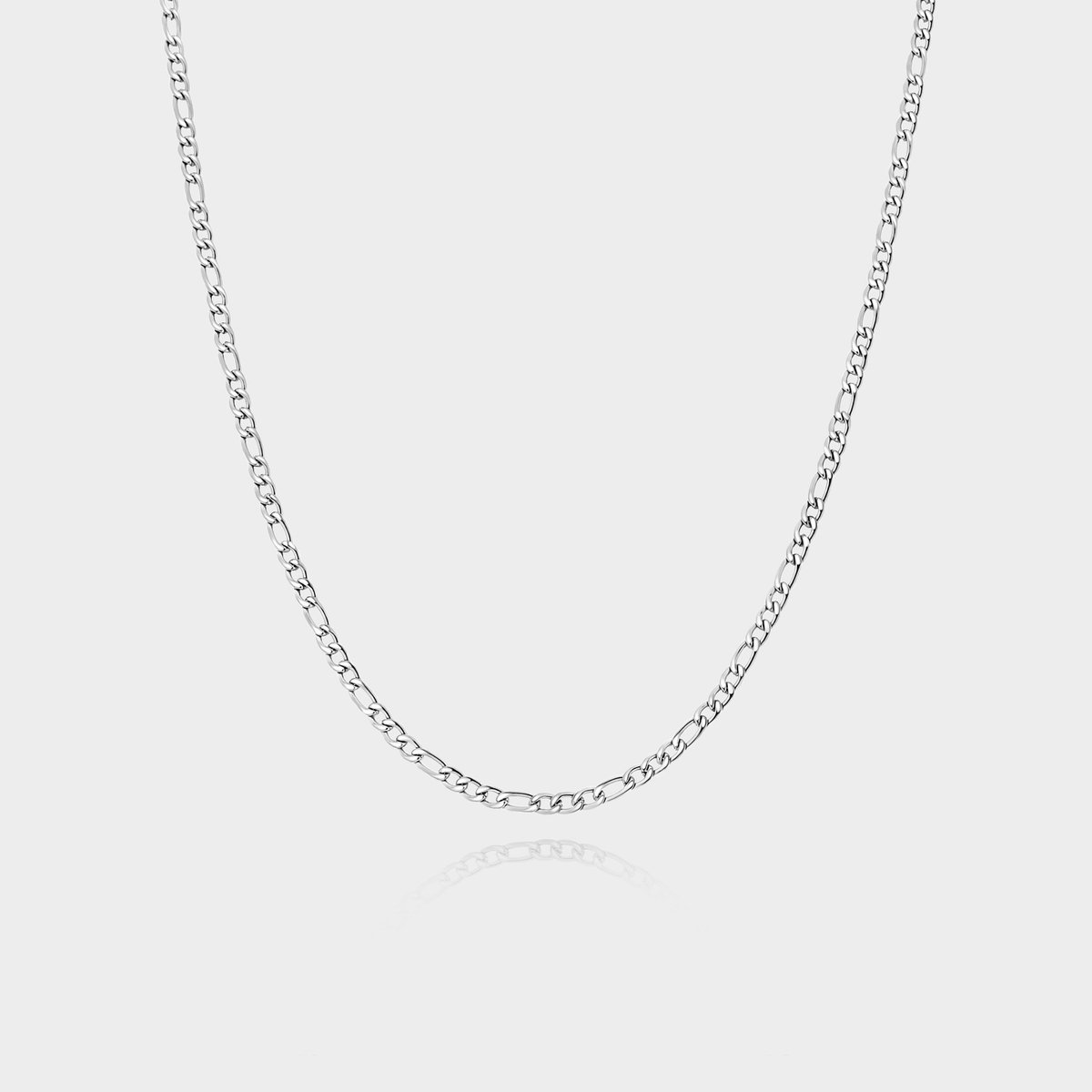 Figaro Ketting 3 mm - Zilveren Schakelketting - 50 cm lang - Ketting Heren - Olympus Jewelry