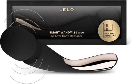 LELO SMART WAND 2 Large, handmatig Black massageapparaat voor het hele lichaam, Diepe spiermassage met 10 trilstanden