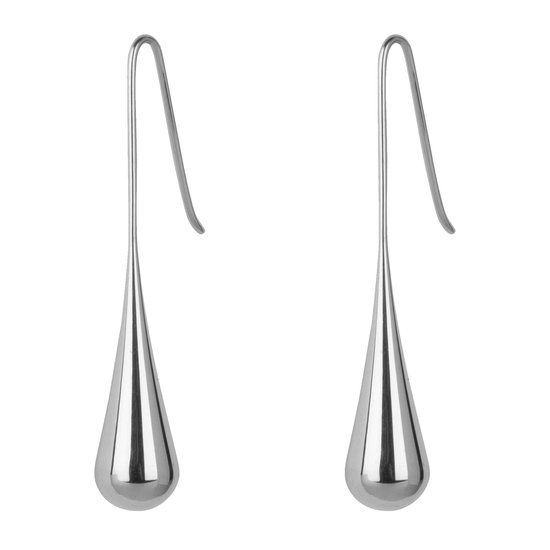 Chic by Lirette - Titanium Druppelvorm Oorbellen Zilver - Oorhangers Zilverkleurig inc. Sieradenzakje