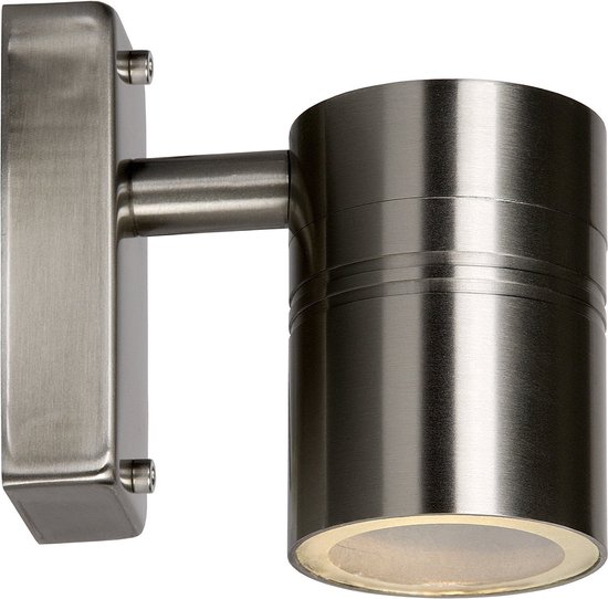 Lucide ARNE-LED - Wandspot / Wandlamp Binnen/Buiten - Ø 6,3 cm - GU10 - 1 × 5W 2700K - IP44 - Mat chroom