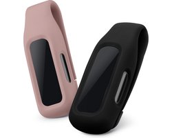 kwmobile 2x Clip Holders for Fitbit Inspire 3 / Inspire 2 / Ace 3 - Fitness Tracker Clip-On Holder Replacement Set - Black / Dark Rose