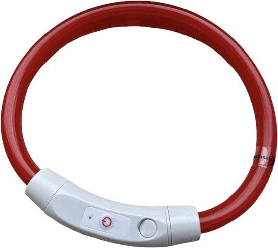 Lichtgevende honden halsband met licht - LED halsband USB oplaadbaar - 50 cm - rood