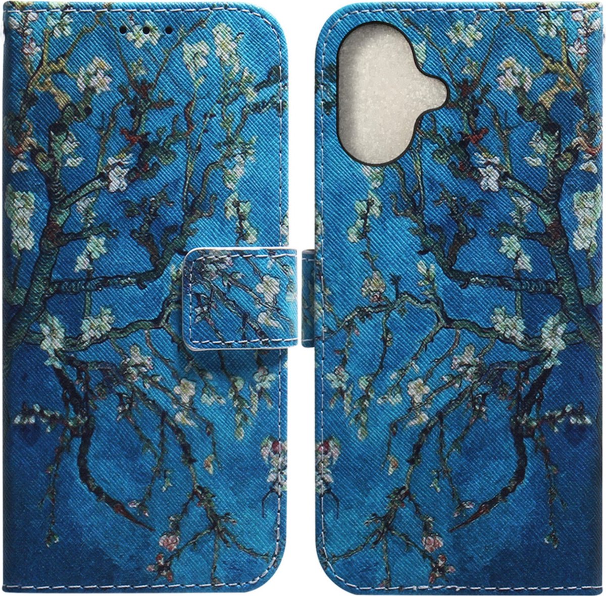 BookCover Etui Hoes geschikt voor iPhone 16 PLUS Van Gogh Amandelbloesem