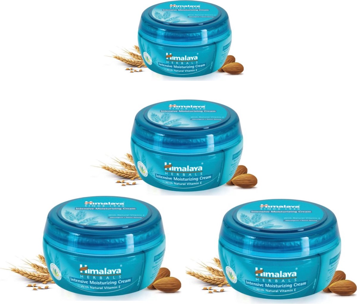 Goedkoopste Himalaya Herbals Dagcreme Wheatgerm - Diep Hydraterende Dagcreme - Met Vitamine E en Zoete Amandelolie - Handig Tasformaat - 4 x 50 ml
