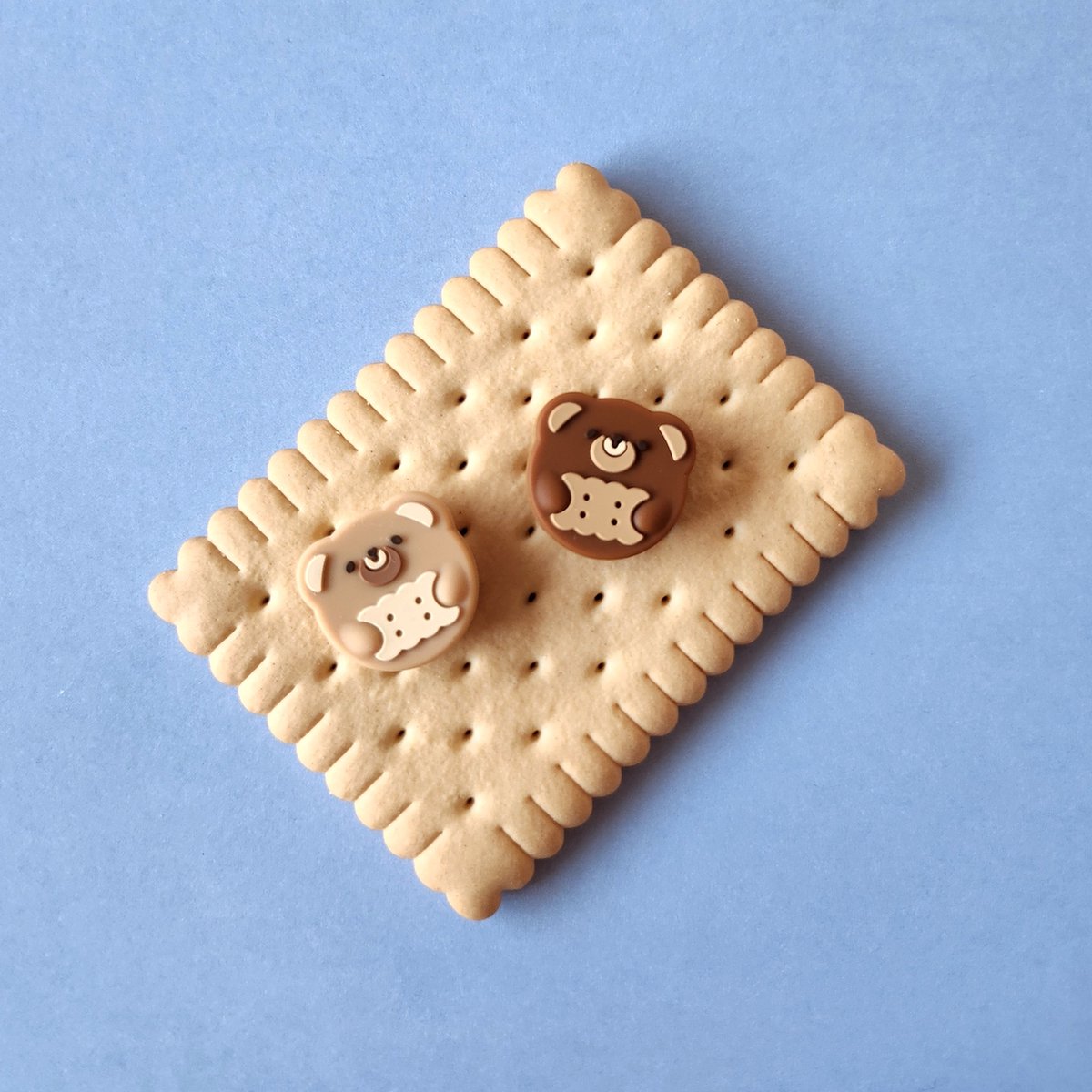 Koekjes Beertje Duo Thumb Grips - 2 Joycon dopjes - geschikt voor Nintendo Switch, Lite, Oled - Schattig Cute Grappig