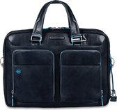 Piquadro Laptoptas / Werktas / Aktetas - 14 inch - Blue Square - Blauw