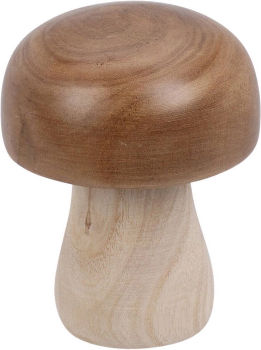 Houten paddenstoel figuur, 15 cm