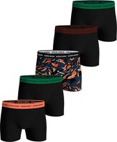 Bol.com Björn Borg Cotton Stretch Boxershort - Zwart/Groen/Oranje - 5 stuks - Heren onderbroeken - Boxer - Maat L aanbieding