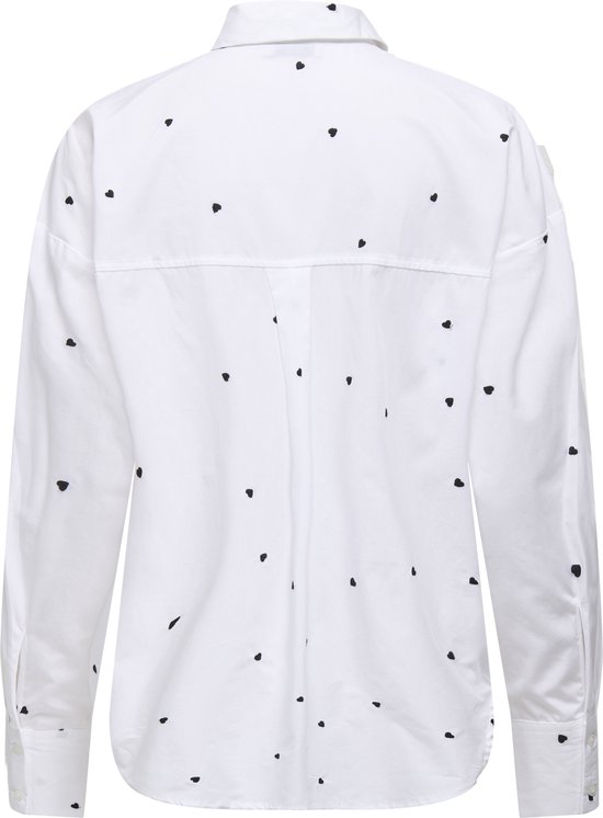 Blouse Femme JDY JDYNELLY L/ S LOOSE SHIRT WVN - White Noir Coeur Broderie