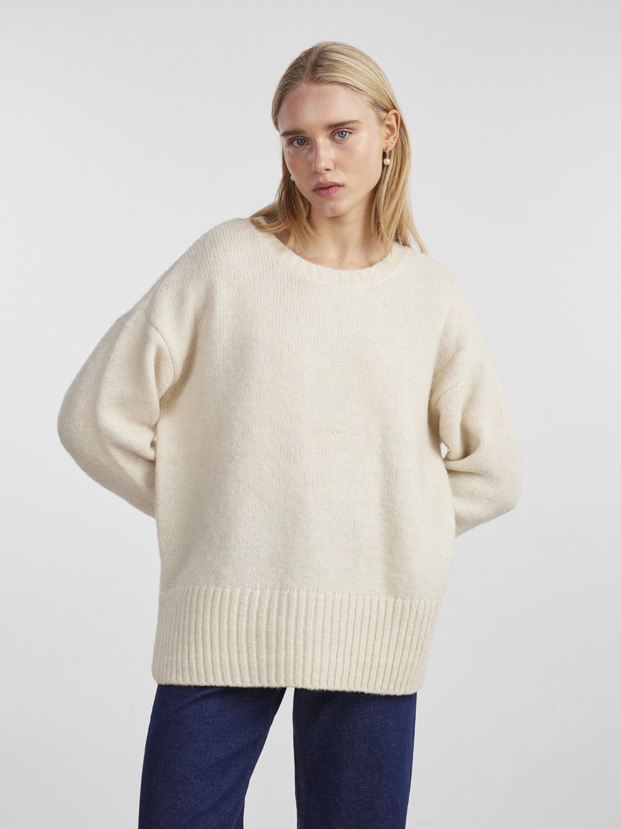PIECES - PCNANCY LS LOOSE O-NECK KNIT NOOS BC - Dames - Gebreide truien