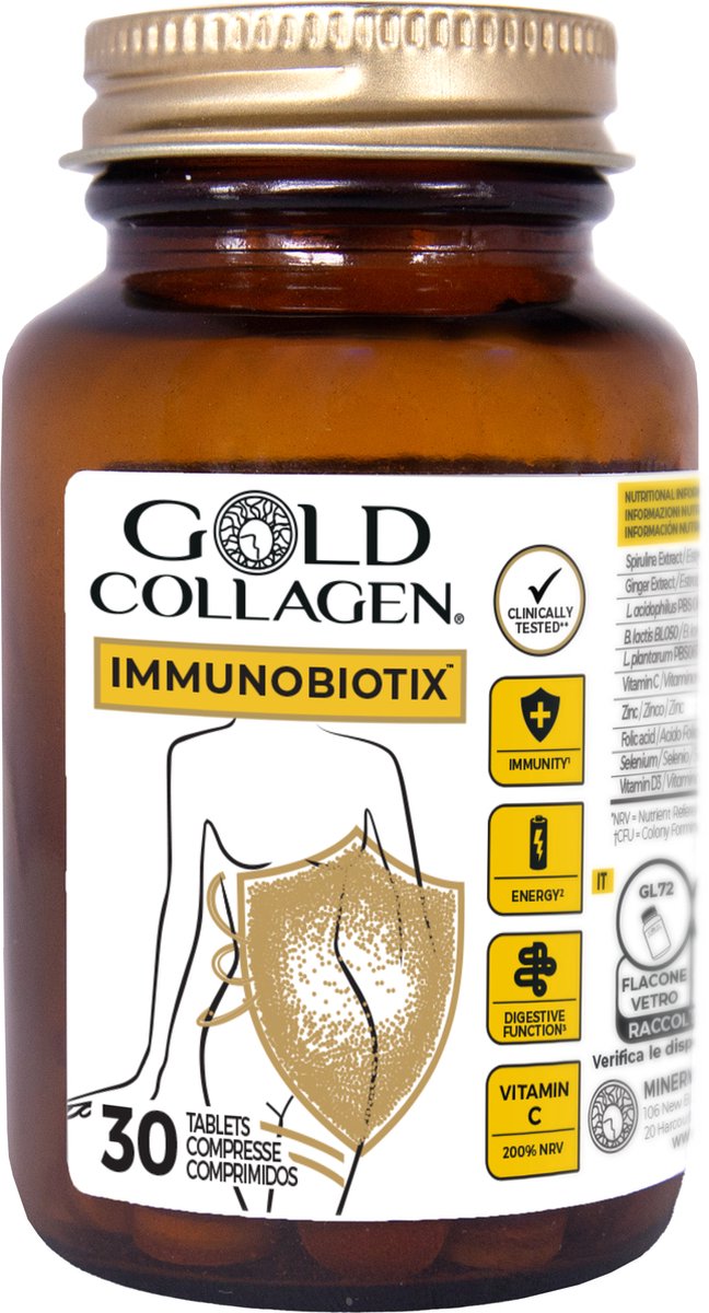 Goedkoopste IMMUNOBIOTIX - Immuniteit & darmgezondheid alsook een normaal energieleverend metabolisme - Vitamine C, D, B9, Zink, Selenium, gember en meer ingrediënten - Tegen vermoeidheid - Klinisch getest - Drievoudige laagtechnologie - 30 tablets