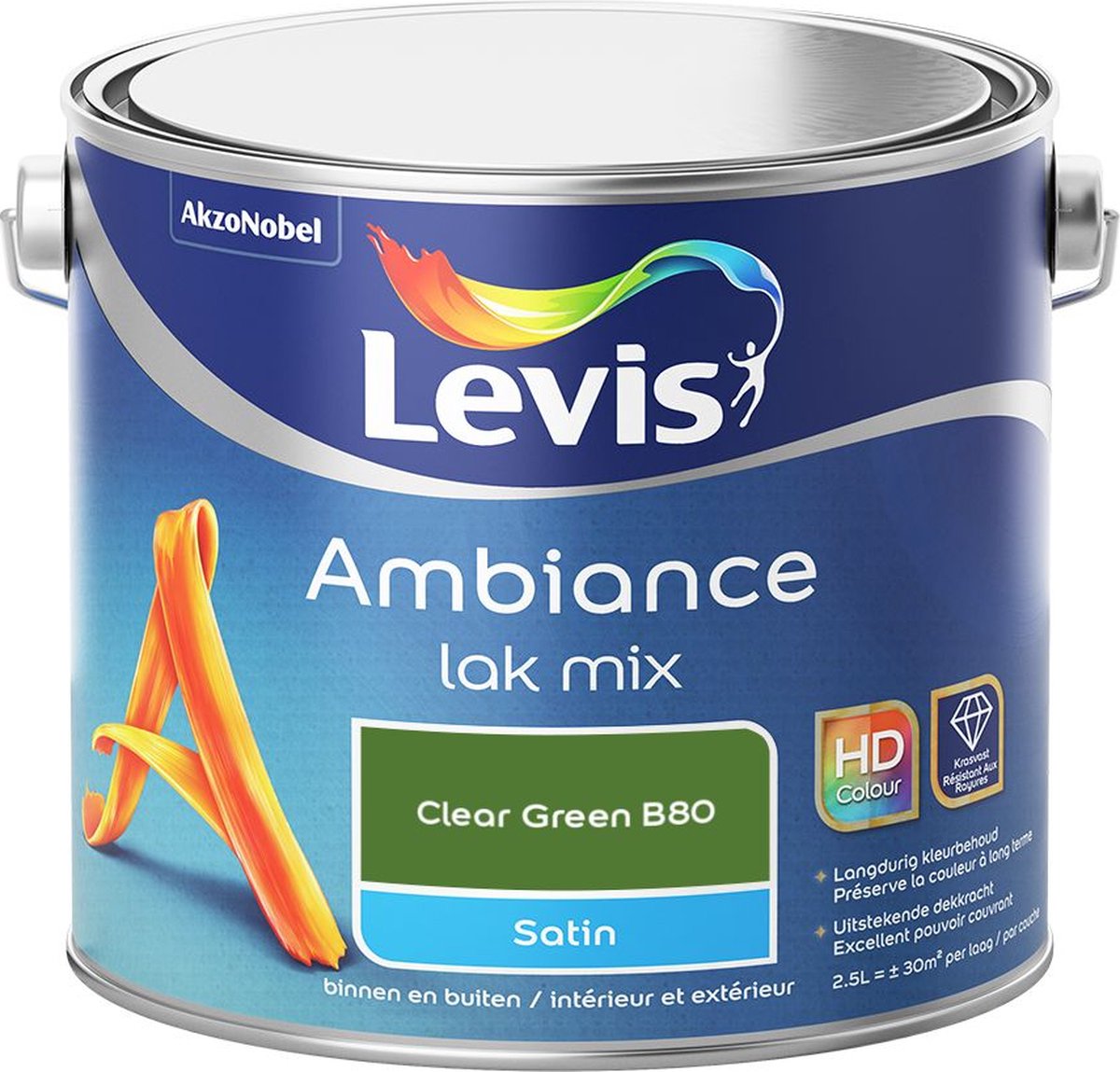 Levis - Ambiance Lak Satin Mix - Clear Green B80 - Mengverf - 2,5 L
