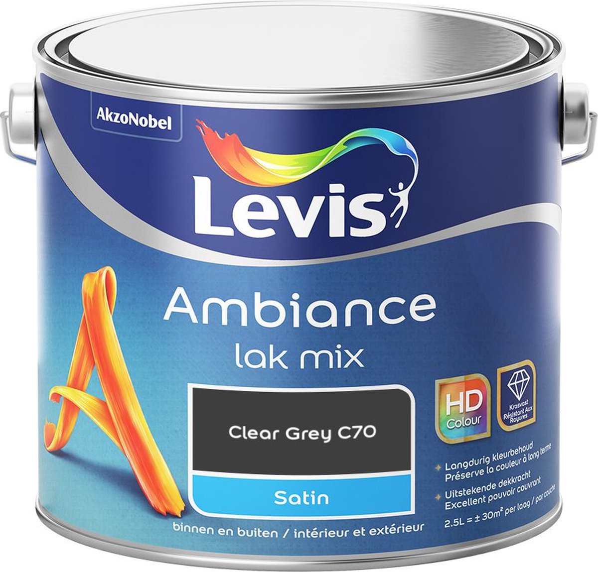 Levis - Ambiance Lak Satin Mix - Clear Grey C70 - Mengverf - 2,5 L