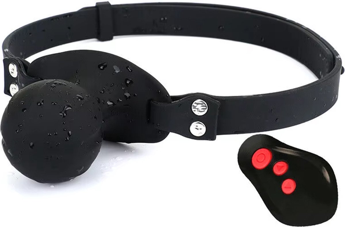 Goedkoopste E-stim vibrerende mond gag - Elektrische schokjes - Remote control - Siliconen gag bal - Verstelbaar