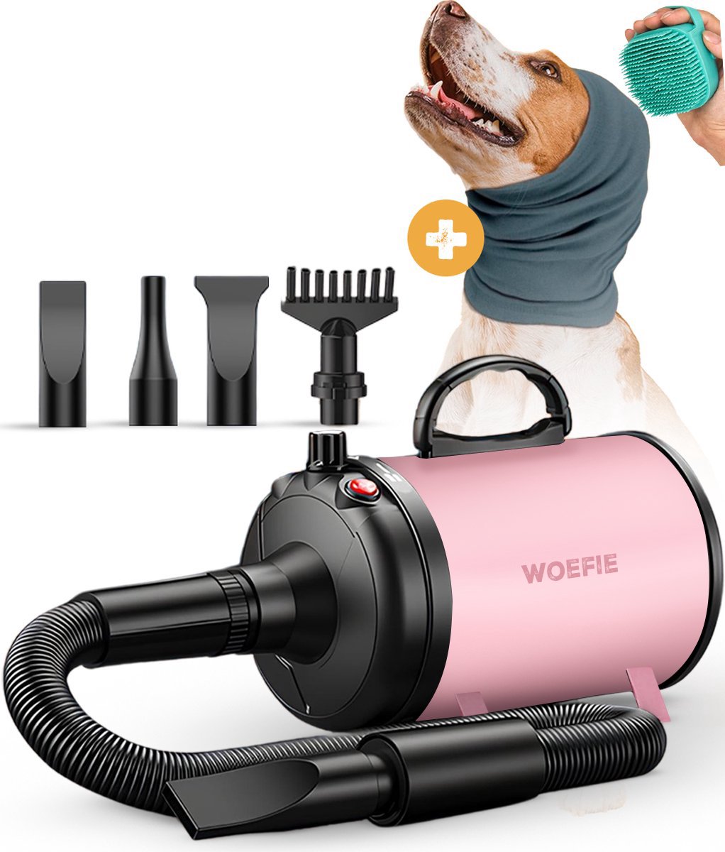 Bol.com Professionele Hondenfohn/Waterblazer - Waterblazer voor Honden - 3200W - Stil Design - Roze aanbieding