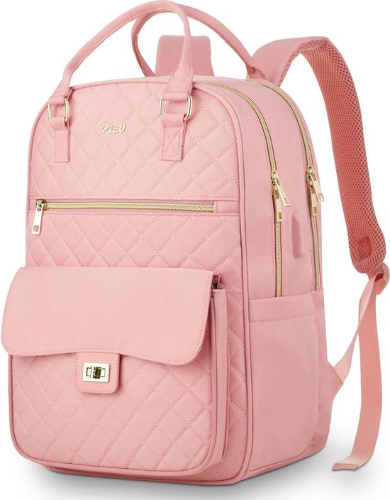 Laptop Rugzak Dames 17,3 inch,School Rugzak Tas voor Meisjes Tienermeisjes,Vrouwen Rugtas voor Reizen,Werk,Universiteit,Waterdichte & Anti Diefstal Rugzak PC, Zwart