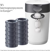 Tommee Tippee Twist & Click luieremmer starterset, 12 navullingen (cassettes) met meerlaags antibacterieel folie, 100% gerecycled frame, wit