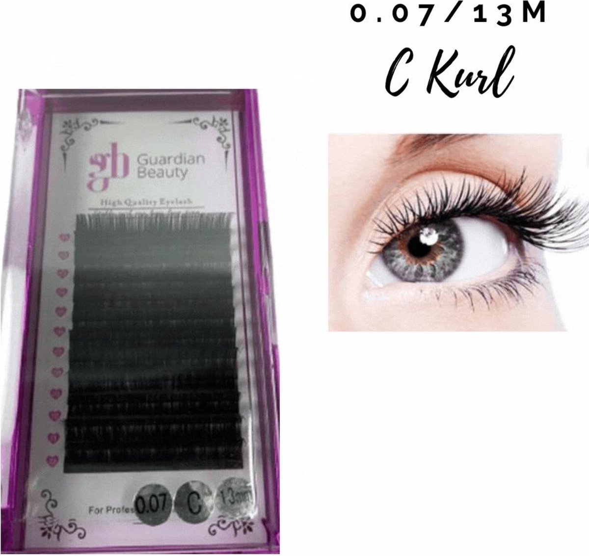 Guardian Beauty Wimpers Extensions - 13mm - 0.07 C Krul