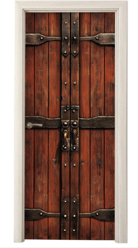 StickerProfis Deurbehang zelfklevend deurposter - donker beukenrek - 3D deursticker deurfolie