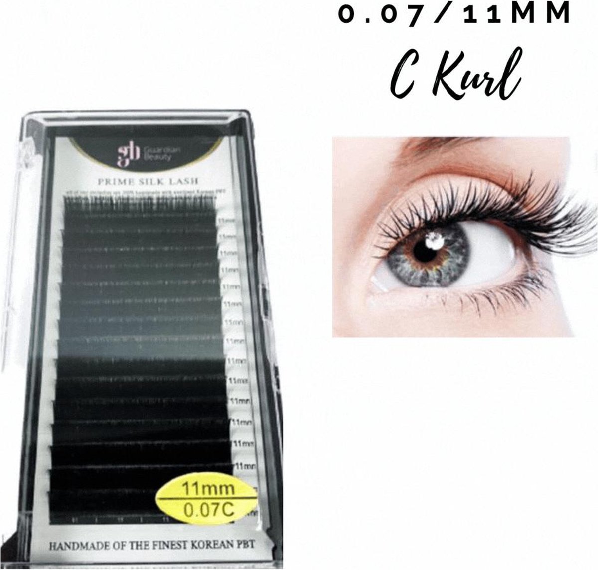 Guardian Beauty Wimpers Extensions - Prime Silk Lashes - 11mm - 0.07 C Krul