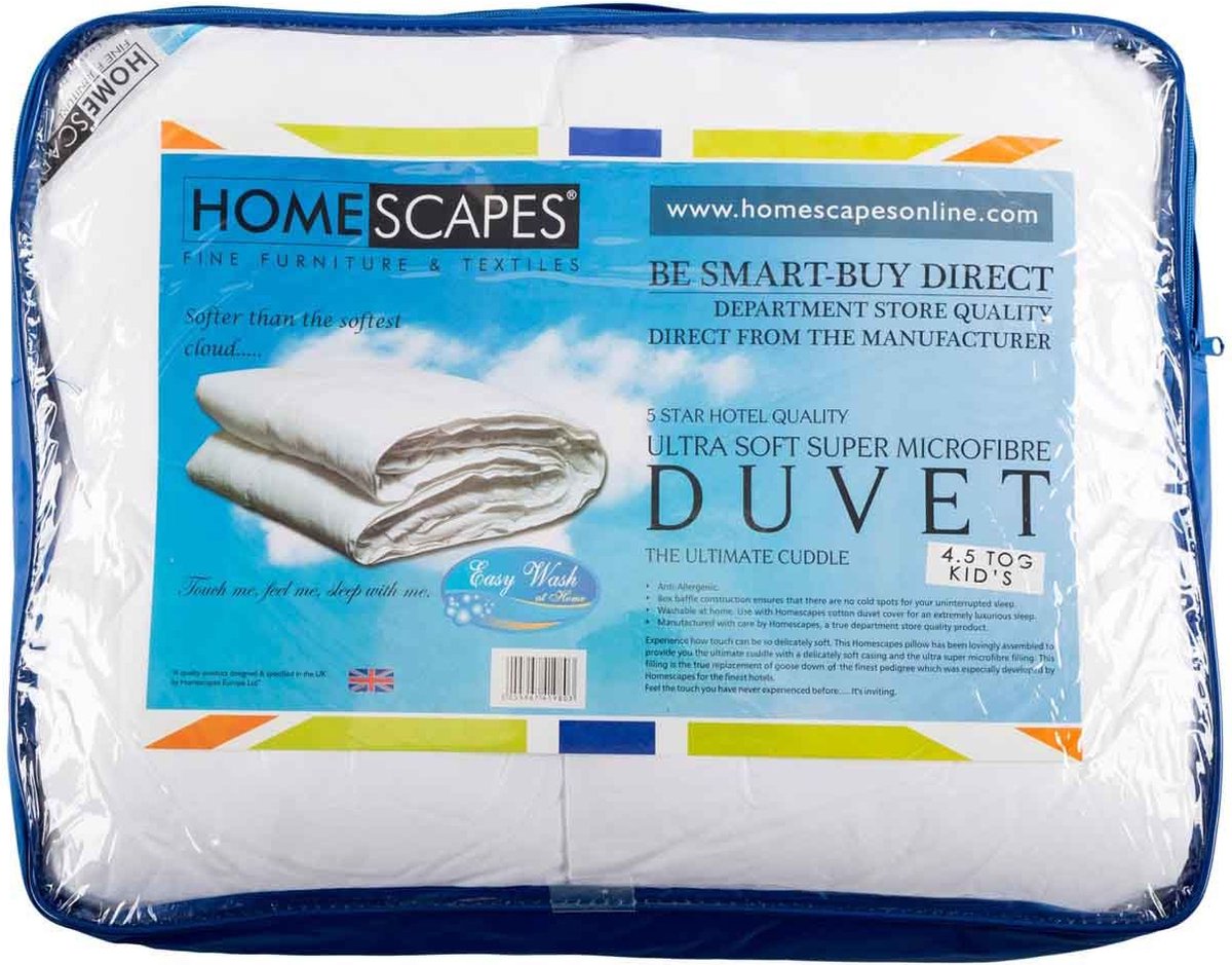 Homescapes Peuter- & Kinderdekbed 120x150 cm – Zomerdekbed – Warmteklasse 3 – Super Microvezel – OEKO-TEX®