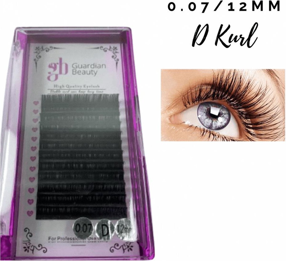 Guardian Beauty Wimpers Extensions - 12mm - 0.07 D Krul