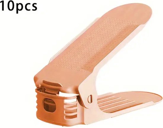 Étagère à chaussures Nivard - Banc à chaussures - Système de rangement Chaussures pour femmes - Organisateur - Rose - 10 pièces