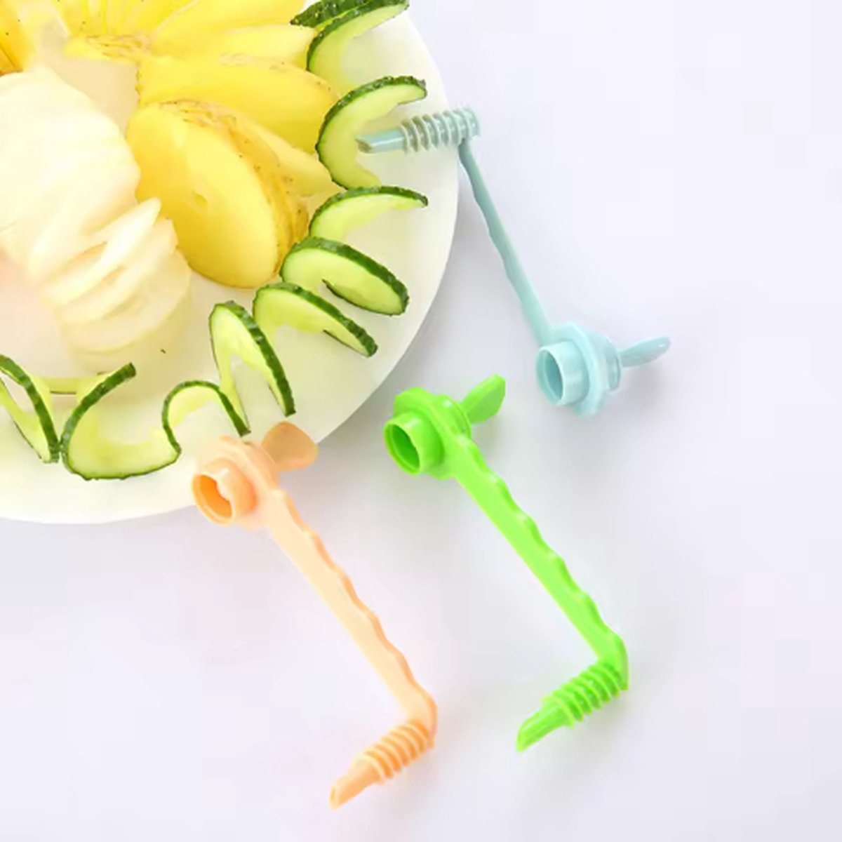 Scoby - Aardappel Twister - Spiraalsnijder - Keukenaccessoire - Must-have Keukengadget - Handig voor Groenten - Oranje
