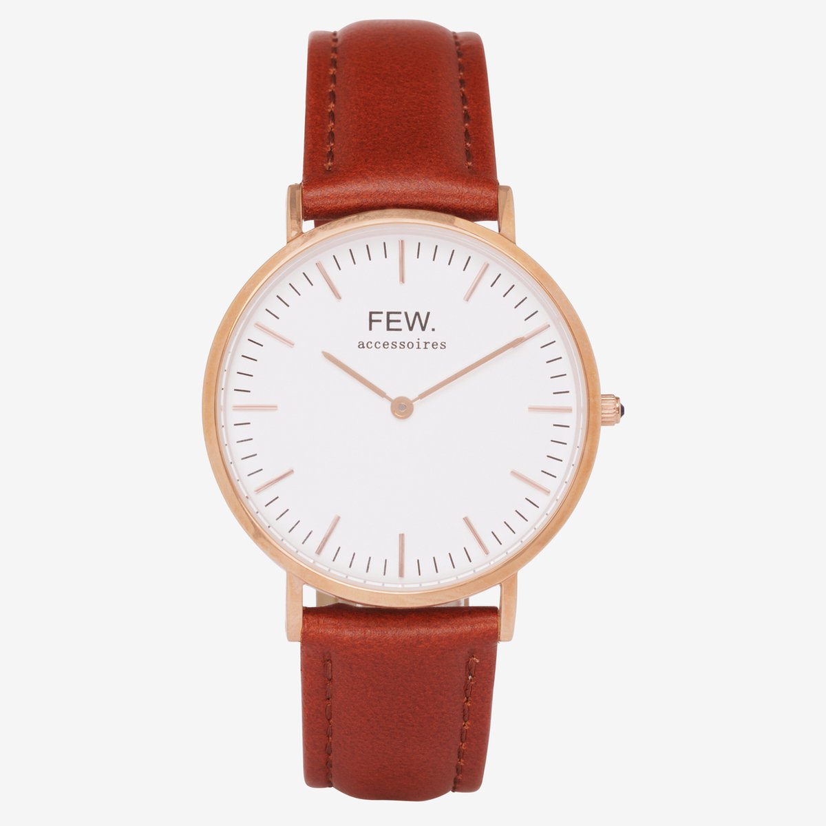 Bellezza Media Rose Gold Mahogany Leather
