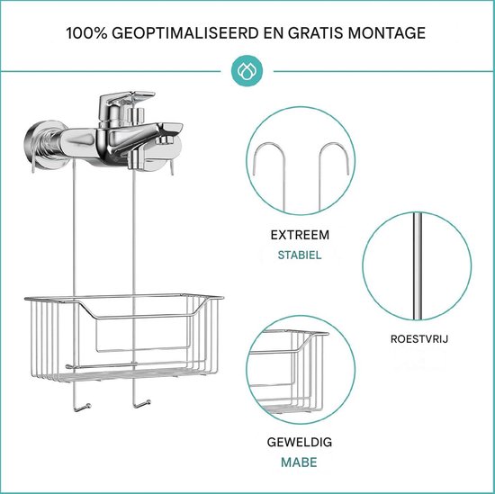 Shower Octopus Formverket Octopus Shampoohouder, Douchegelhouder Zonder Boren Octopus Om Op Te Hangen Met 9 Verstelbare Lussen Van Latex Rood